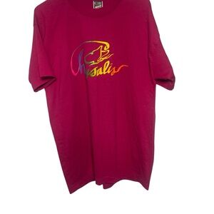 Vintage 90s Chrysalis Tee Fruit of the Loom Short Sleeve Shirt Pink Rainbow